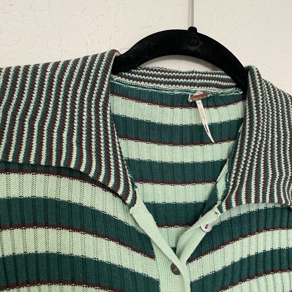 Free People Green Striped Sweater Dress - Picture 2 of 5
